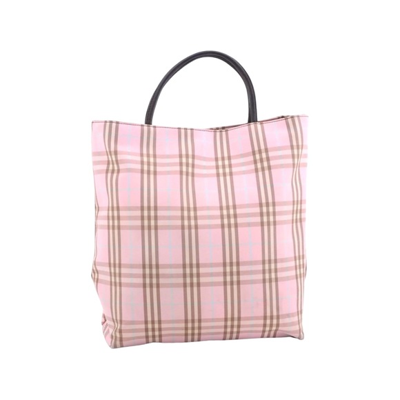 Burberry Handbags - Burberry Pink Plaid Tote Canvas bag